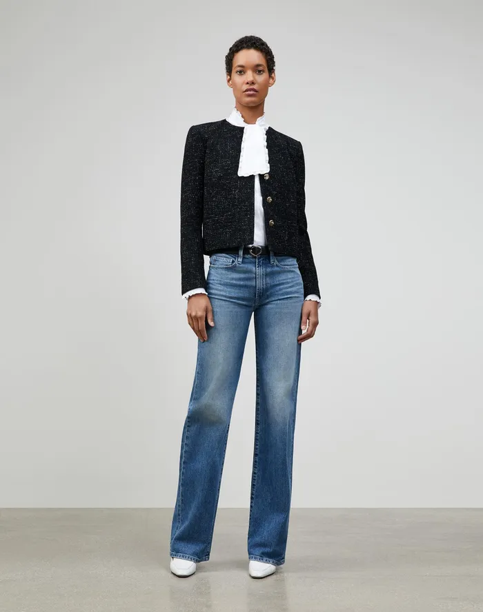 Women Lafayette 148 New York Denim L148 Authentic Denim Wyckoff WideLeg Jean Faded Skyline