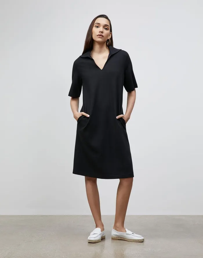 Women Lafayette 148 New York Dresses Andie Dress In Punto Milano Black