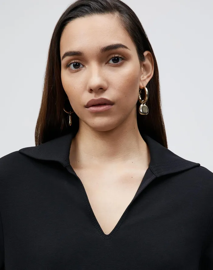 Women Lafayette 148 New York Dresses Andie Dress In Punto Milano Black