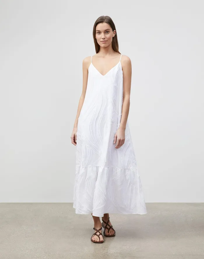 Women Lafayette 148 New York Dresses Josephine Maxi Dress In Aerial Italian Jacquard White Women Lafayette 148 New York Dresses Josephine Maxi Dress In Aerial Italian Jacquard White