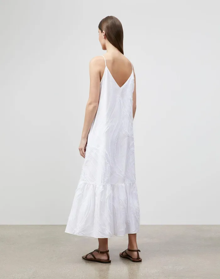Women Lafayette 148 New York Dresses Josephine Maxi Dress In Aerial Italian Jacquard White
