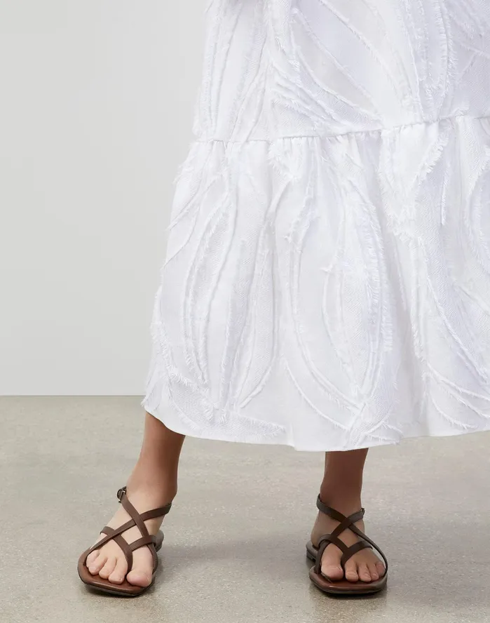 Women Lafayette 148 New York Dresses Josephine Maxi Dress In Aerial Italian Jacquard White