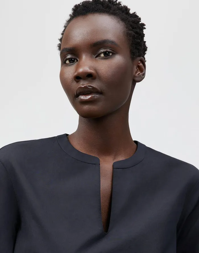 Women Lafayette 148 New York Dresses Sander Dress In Italian Sculpted KindCotton Black