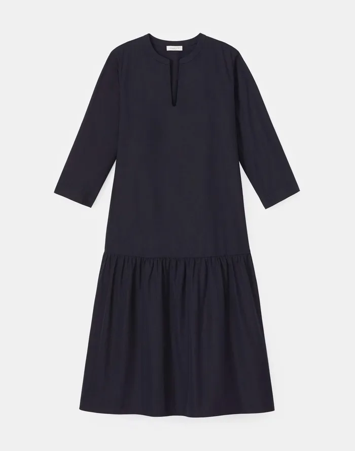 Women Lafayette 148 New York Dresses Sander Dress In Italian Sculpted KindCotton Black