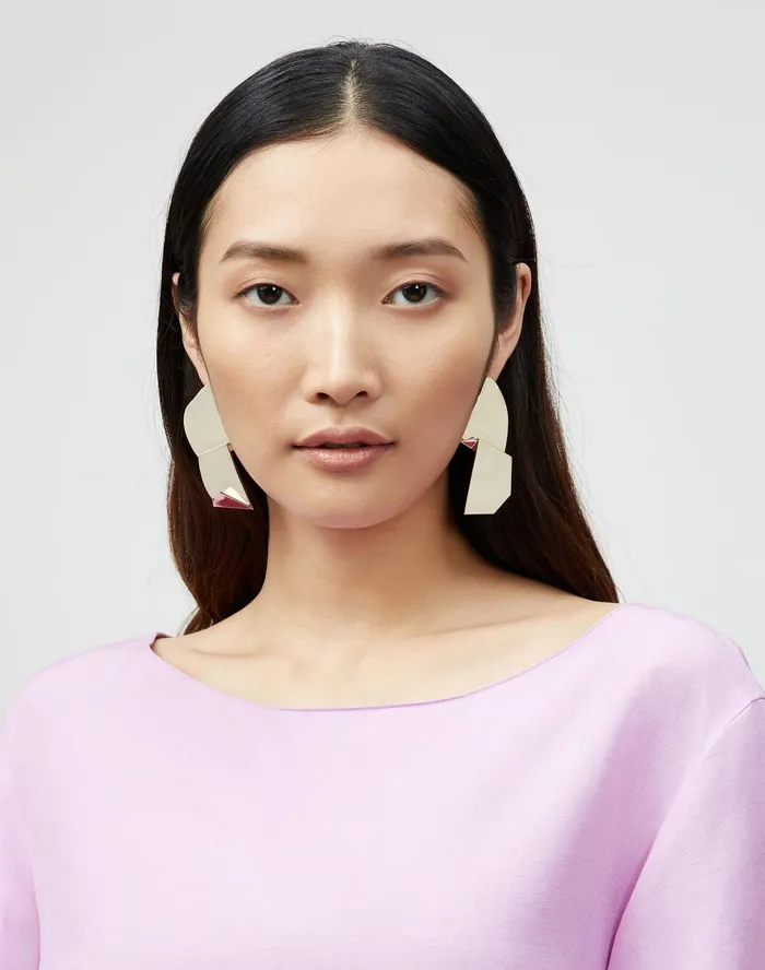 Women Lafayette 148 New York Jewelry Abstract Gold Drop Earring Gold