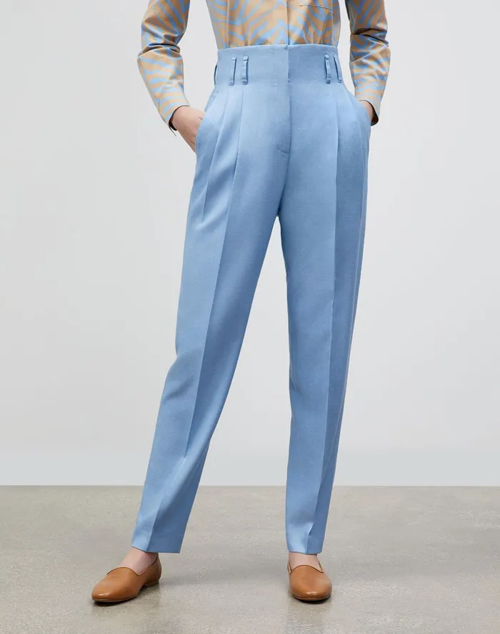 Women Lafayette 148 New York Pants and Shorts PlusSize Degraw Pant In Studio Weave Coastal Blue Women Lafayette 148 New York Pants and Shorts PlusSize Degraw Pant In Studio Weave Coastal Blue