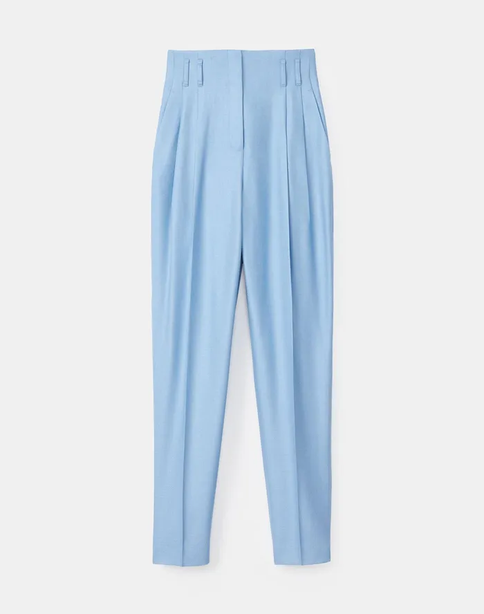 Women Lafayette 148 New York Pants and Shorts PlusSize Degraw Pant In Studio Weave Coastal Blue