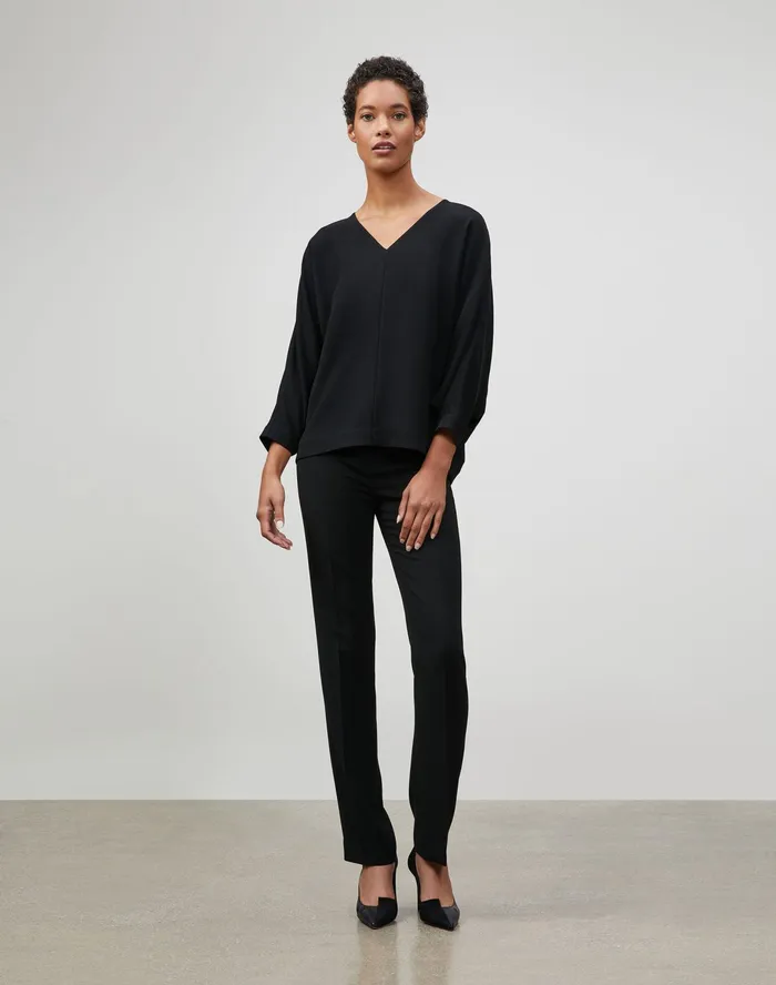 Women Lafayette 148 New York Pants and Shorts PlusSize Finesse Crepe Barrow Pant Black