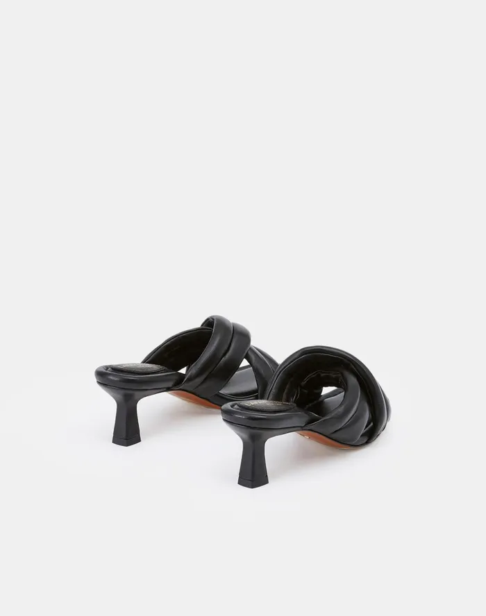 Women Lafayette 148 New York Sandals Nappa Leather Clarette Mule Black