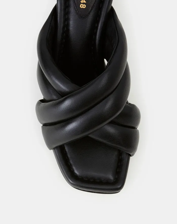 Women Lafayette 148 New York Sandals Nappa Leather Clarette Mule Black