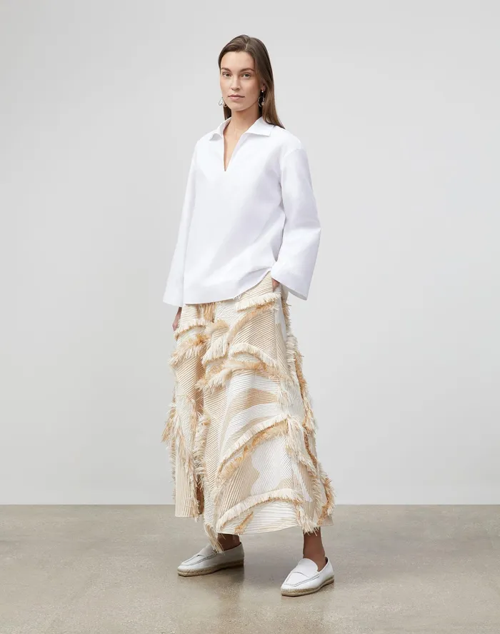 Women Lafayette 148 New York Skirts Helena Skirt In Italian Eyelash Jacquard Cloud Multi