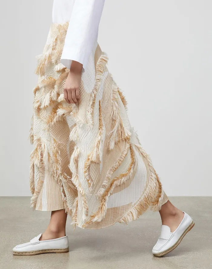 Women Lafayette 148 New York Skirts Helena Skirt In Italian Eyelash Jacquard Cloud Multi
