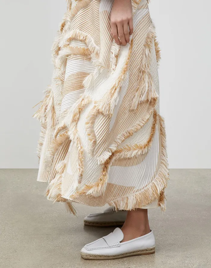 Women Lafayette 148 New York Skirts Helena Skirt In Italian Eyelash Jacquard Cloud Multi