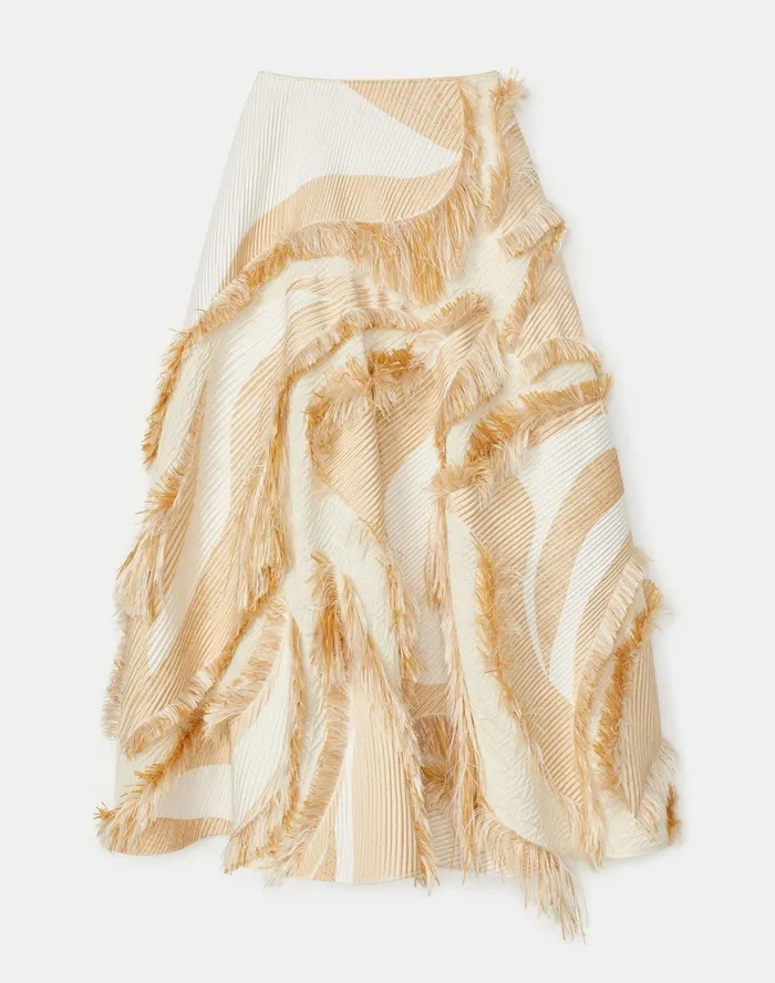 Women Lafayette 148 New York Skirts Helena Skirt In Italian Eyelash Jacquard Cloud Multi