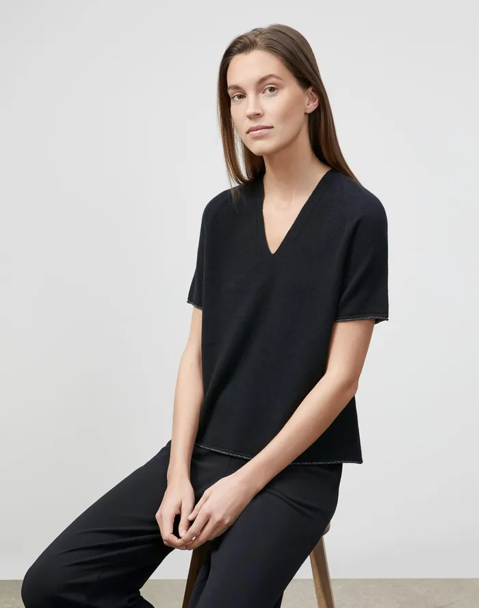 Women Lafayette 148 New York Sweaters KindCashmere Raglan Sleeve VNeck Sweater Black Women Lafayette 148 New York Sweaters KindCashmere Raglan Sleeve VNeck Sweater Black