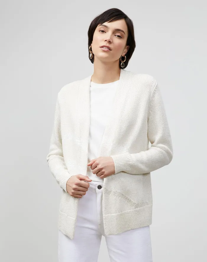 Women Lafayette 148 New York Sweaters PlusSize Italian LinenCotton Intarsia Open Front Cardigan Cloud Multi Women Lafayette 148 New York Sweaters PlusSize Italian LinenCotton Intarsia Open Front Cardigan Cloud Multi