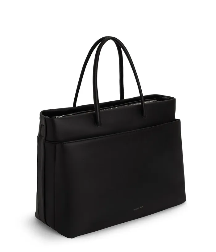 Women Lilet Vegan Diaper Bag 8211 Loom Black Shiny Nickel Matt and Nat Diaper Bags