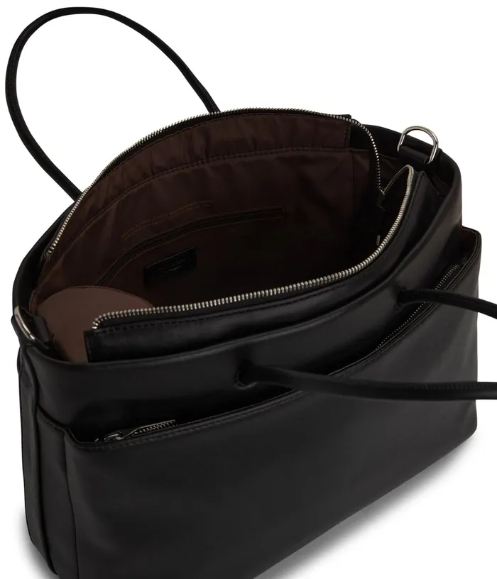 Women Lilet Vegan Diaper Bag 8211 Loom Black Shiny Nickel Matt and Nat Diaper Bags
