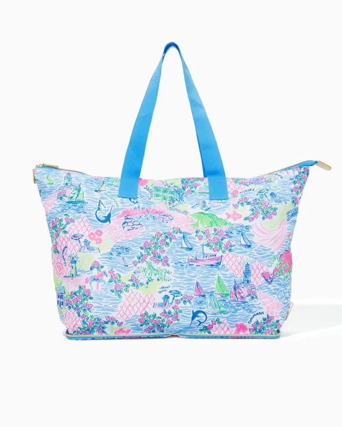 Women Lilly Pulitzer Bags Getaway Packable Tote Multi Sunshine State Of Mind