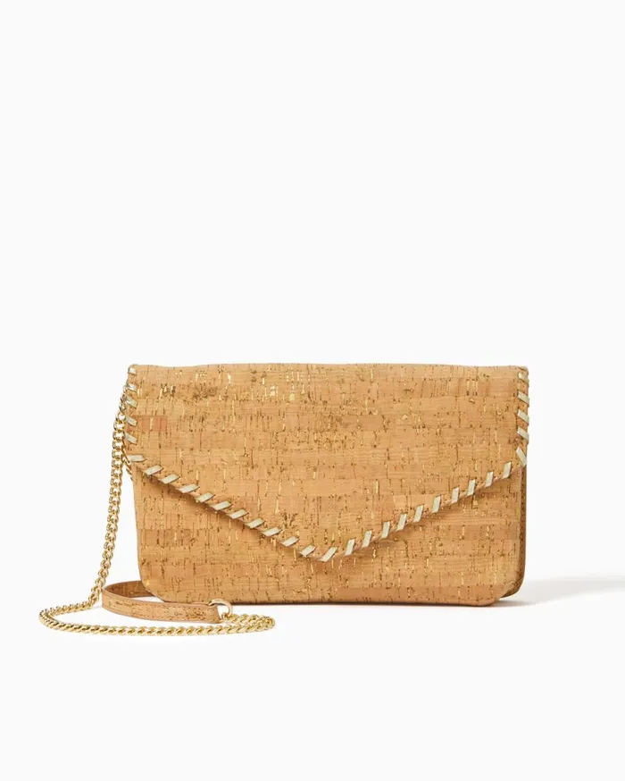 Women Lilly Pulitzer Bags Madigan Cork Clutch Natural