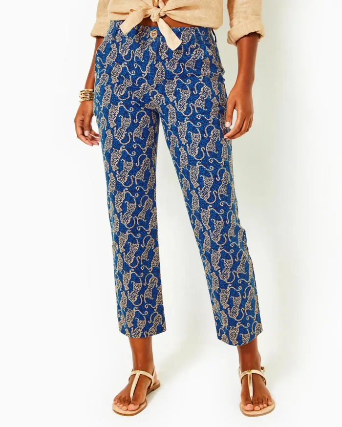 Women Lilly Pulitzer Bottoms 28034 Gretchen High Rise Straight Leg Pant Low Tide Navy Easy To Spot Women Lilly Pulitzer Bottoms 28034 Gretchen High Rise Straight Leg Pant Low Tide Navy Easy To Spot