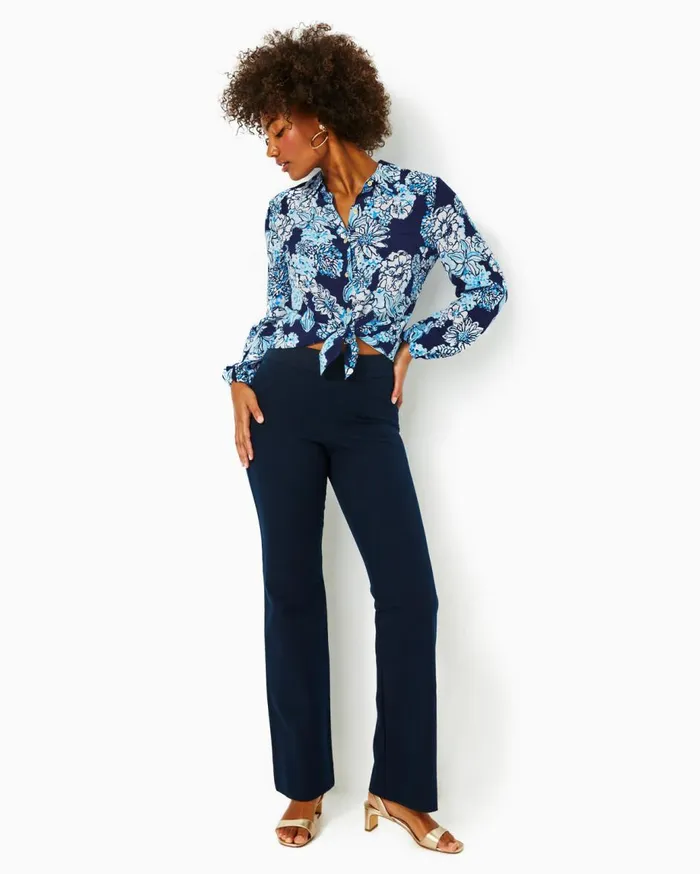 Women Lilly Pulitzer Bottoms 33034 Merrin BiStretch Bootcut Pant Navy Women Lilly Pulitzer Bottoms 33034 Merrin BiStretch Bootcut Pant Navy