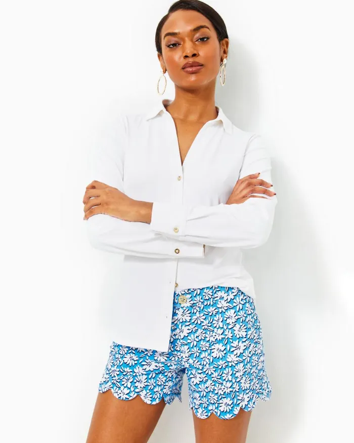 Women Lilly Pulitzer Bottoms 5034 Buttercup Mid Rise Short Lunar Blue Palm Beach Petals Women Lilly Pulitzer Bottoms 5034 Buttercup Mid Rise Short Lunar Blue Palm Beach Petals