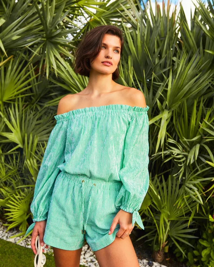 Women Lilly Pulitzer Bottoms 5034 Croix High Rise Short Spearmint Harbor Stripe Women Lilly Pulitzer Bottoms 5034 Croix High Rise Short Spearmint Harbor Stripe