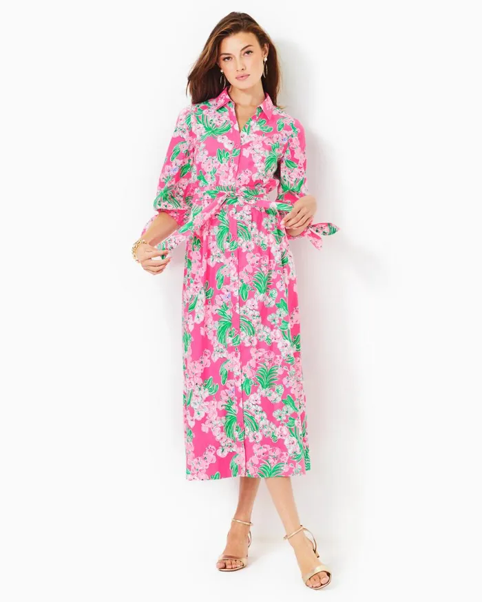Women Lilly Pulitzer Dresses Amrita Cotton Midi Shirtdress Roxie Pink Worth A Look Women Lilly Pulitzer Dresses Amrita Cotton Midi Shirtdress Roxie Pink Worth A Look