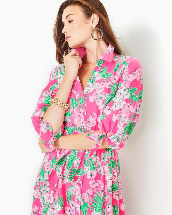 Women Lilly Pulitzer Dresses Amrita Cotton Midi Shirtdress Roxie Pink Worth A Look Women Lilly Pulitzer Dresses Amrita Cotton Midi Shirtdress Roxie Pink Worth A Look