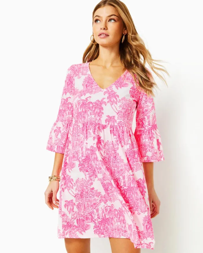 Women Lilly Pulitzer Dresses Cody TShirt Dress Low Tide Navy Bouquet All Day Women Lilly Pulitzer Dresses Cody TShirt Dress Low Tide Navy Bouquet All Day