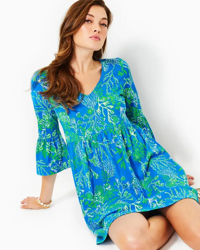 Women Lilly Pulitzer Dresses Jannie VNeck Dress Resort White Pb Anniversary Toile Women Lilly Pulitzer Dresses Jannie VNeck Dress Resort White Pb Anniversary Toile