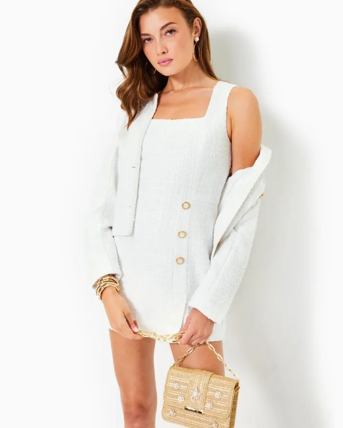 Women Lilly Pulitzer Dresses Kalinara Skirted Romper Resort White Swirl Boucle Women Lilly Pulitzer Dresses Kalinara Skirted Romper Resort White Swirl Boucle