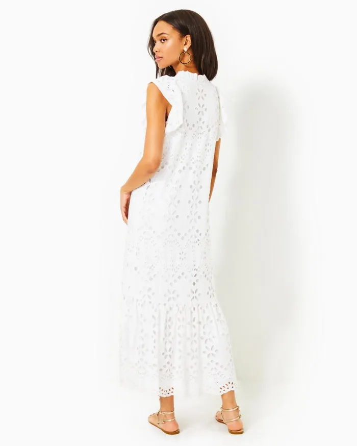 Women Lilly Pulitzer Dresses Klaudie Eyelet Midi Dress Resort White Soiree Eyelet Women Lilly Pulitzer Dresses Klaudie Eyelet Midi Dress Resort White Soiree Eyelet