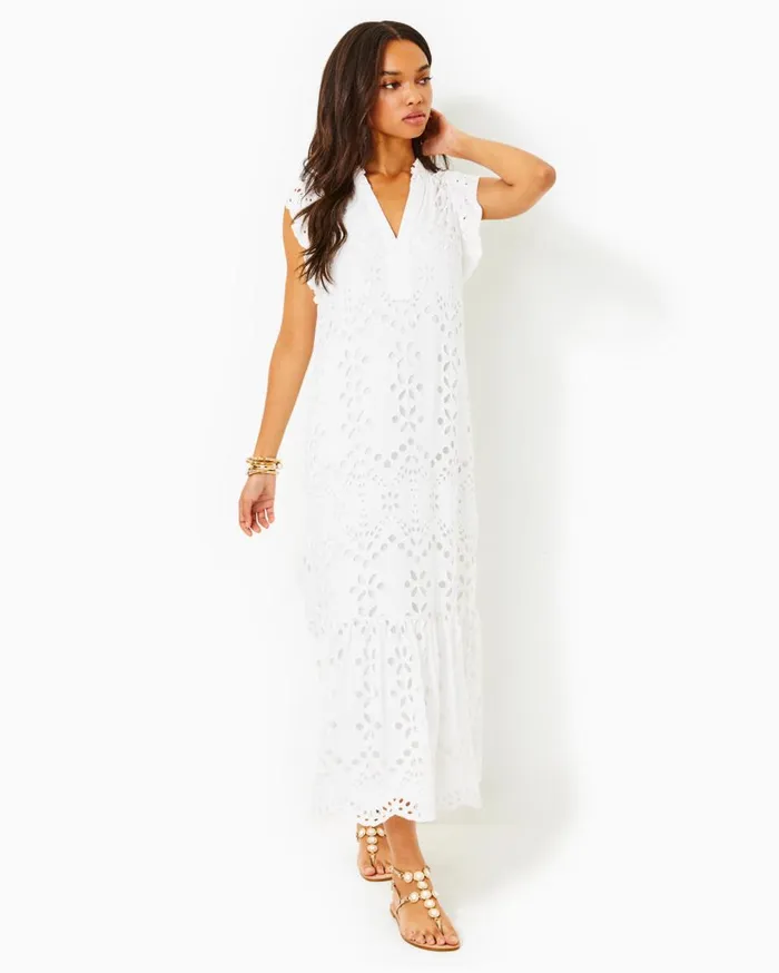 Women Lilly Pulitzer Dresses Klaudie Eyelet Midi Dress Resort White Soiree Eyelet Women Lilly Pulitzer Dresses Klaudie Eyelet Midi Dress Resort White Soiree Eyelet