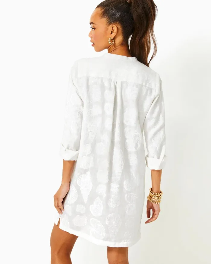 Women Lilly Pulitzer Dresses Rhoda Long Sleeve Linen Dress Resort White Shell Of A Good Time Women Lilly Pulitzer Dresses Rhoda Long Sleeve Linen Dress Resort White Shell Of A Good Time