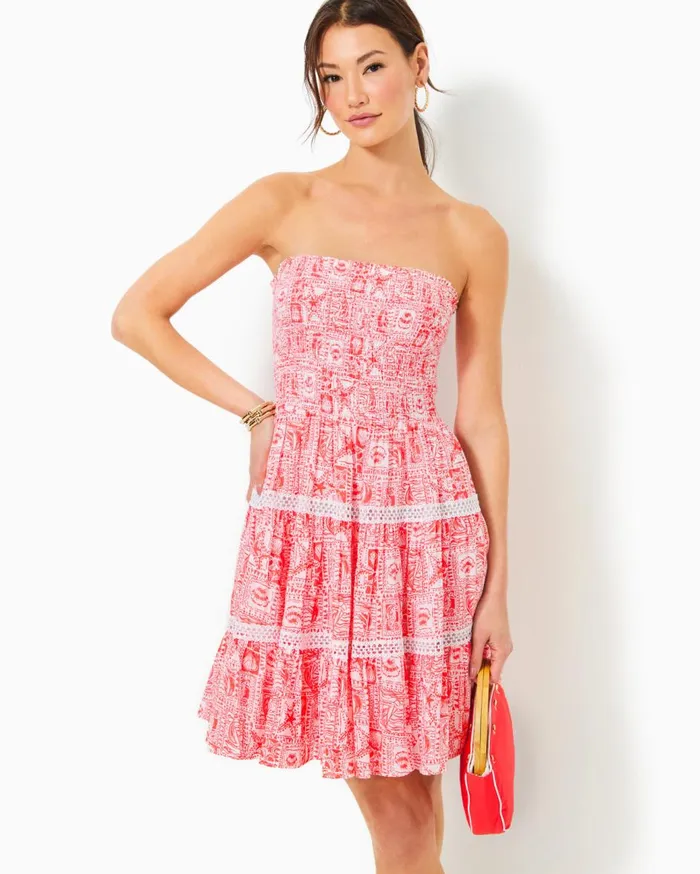 Women Lilly Pulitzer Dresses Siarra Stretch Dress True Navy Caliente Pucker Jacquard Women Lilly Pulitzer Dresses Siarra Stretch Dress True Navy Caliente Pucker Jacquard