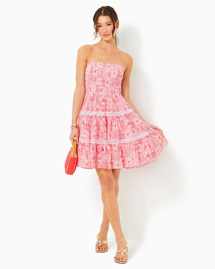 Women Lilly Pulitzer Dresses Siarra Stretch Dress True Navy Caliente Pucker Jacquard Women Lilly Pulitzer Dresses Siarra Stretch Dress True Navy Caliente Pucker Jacquard