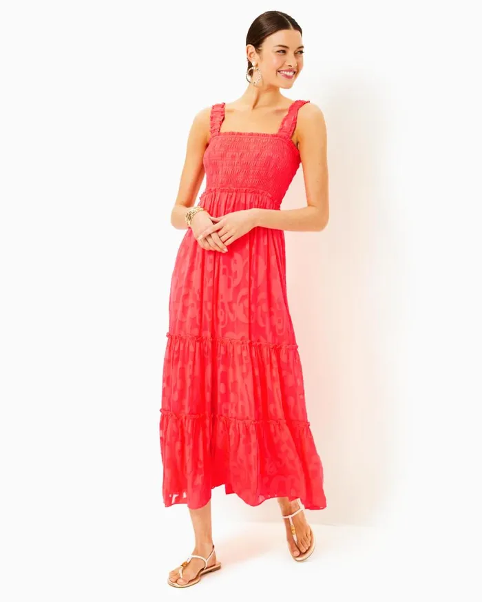 Women Lilly Pulitzer Dresses Steph Halter Midi Dress Roxie Pink X Spearmint Wide Stripe Women Lilly Pulitzer Dresses Steph Halter Midi Dress Roxie Pink X Spearmint Wide Stripe