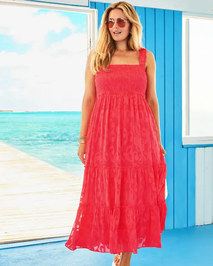 Women Lilly Pulitzer Dresses Steph Halter Midi Dress Roxie Pink X Spearmint Wide Stripe Women Lilly Pulitzer Dresses Steph Halter Midi Dress Roxie Pink X Spearmint Wide Stripe