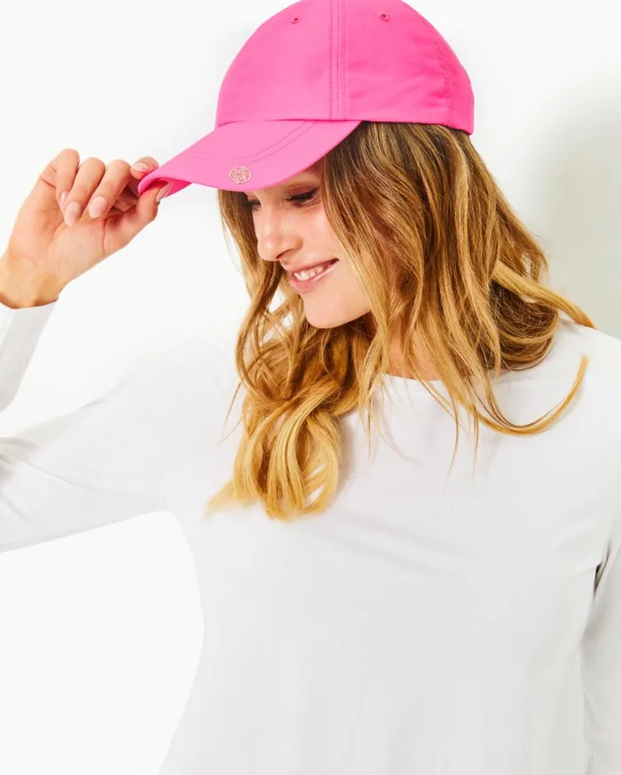 Women Lilly Pulitzer Hats and Hair Solid Run Around Hat Roxie Pink