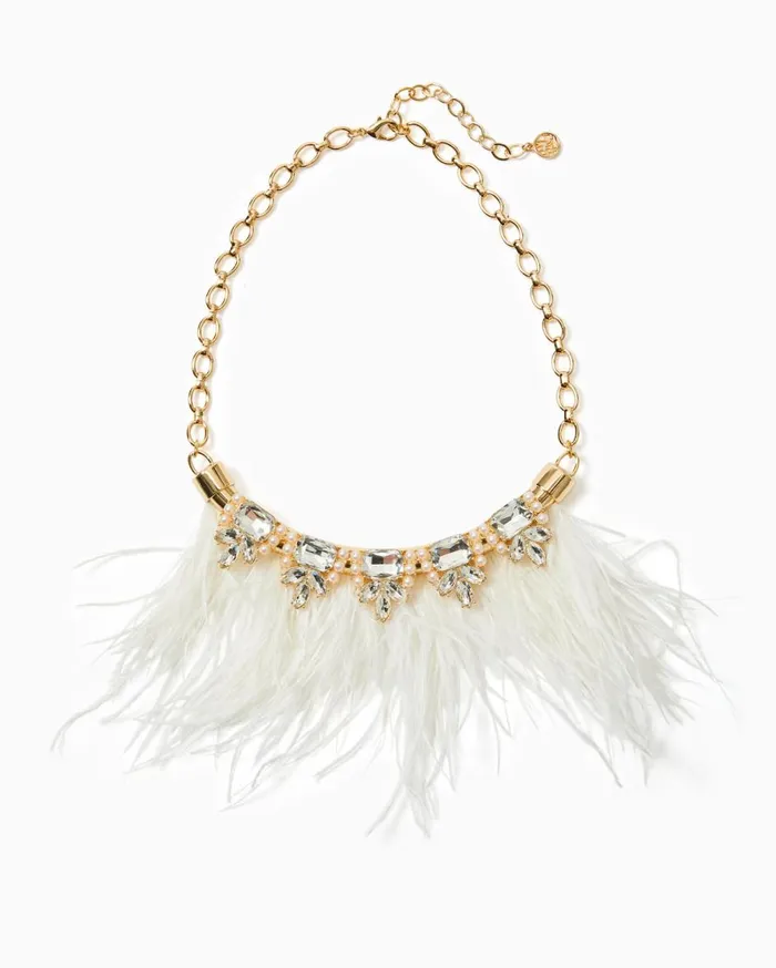 Women Lilly Pulitzer Jewelry Party Under The Palms Necklace Resort White