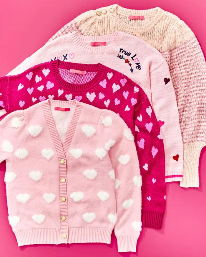 Women Lilly Pulitzer Tops Elizabelle Sweater Mulberry Ombre Heart Jacquard Women Lilly Pulitzer Tops Elizabelle Sweater Mulberry Ombre Heart Jacquard
