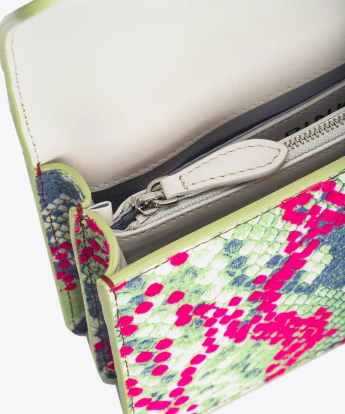 Women Limited Edition Pinko PINKO Galleria Mini Love Bag One In Pythonprint Leather With Flock Detail Fuchsiagreenblueold Silver Women Limited Edition Pinko PINKO Galleria Mini Love Bag One In Pythonprint Leather With Flock Detail Fuchsiagreenblueold Silver