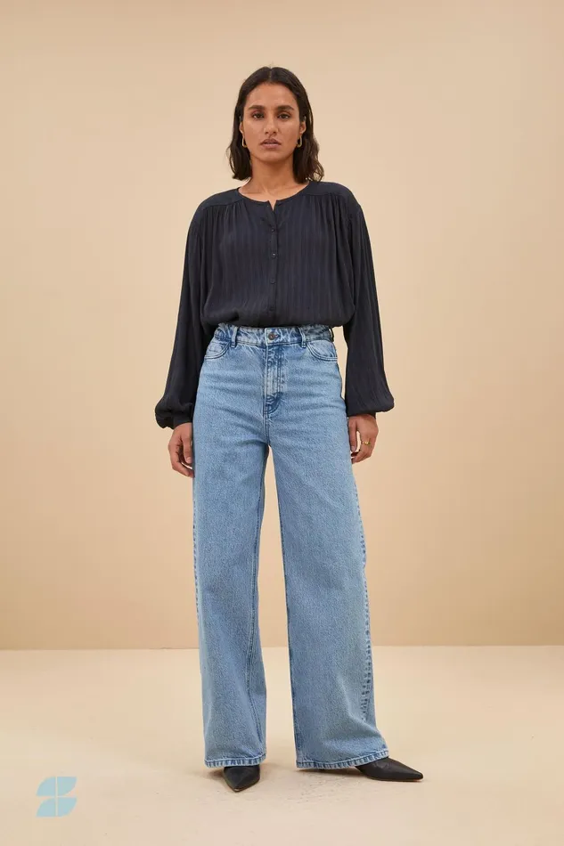 Women Lina Non Stretch Pants Light Denim Bybar Trousers