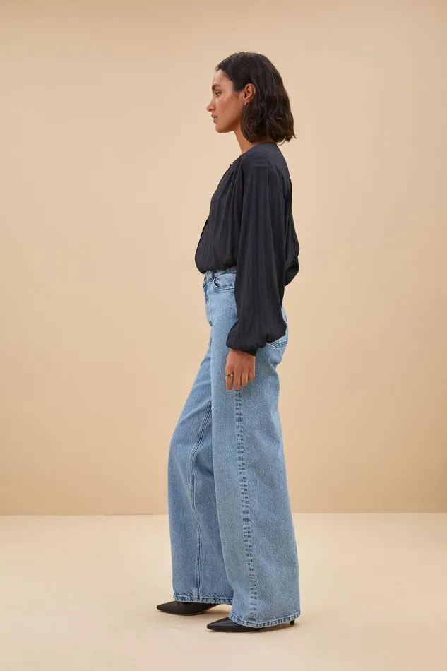 Women Lina Non Stretch Pants Light Denim Bybar Trousers Women Lina Non Stretch Pants Light Denim Bybar Trousers