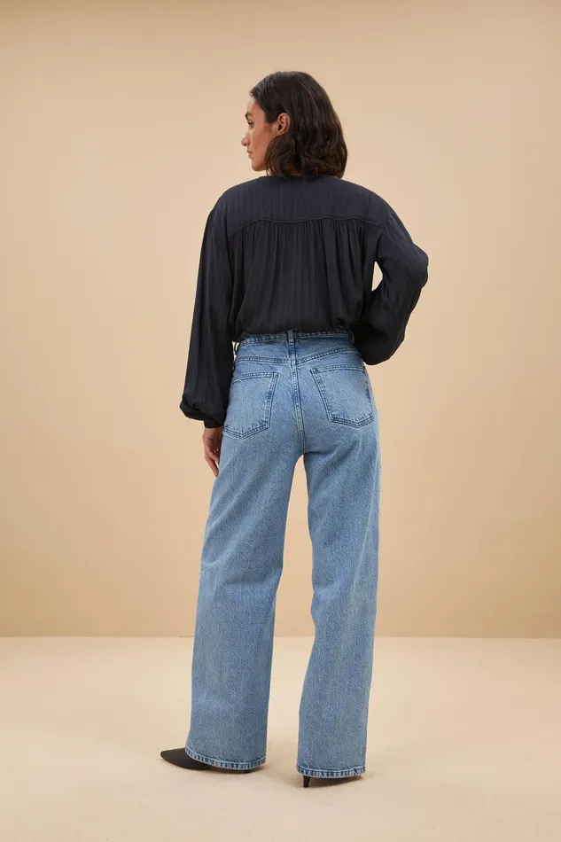 Women Lina Non Stretch Pants Light Denim Bybar Trousers Women Lina Non Stretch Pants Light Denim Bybar Trousers