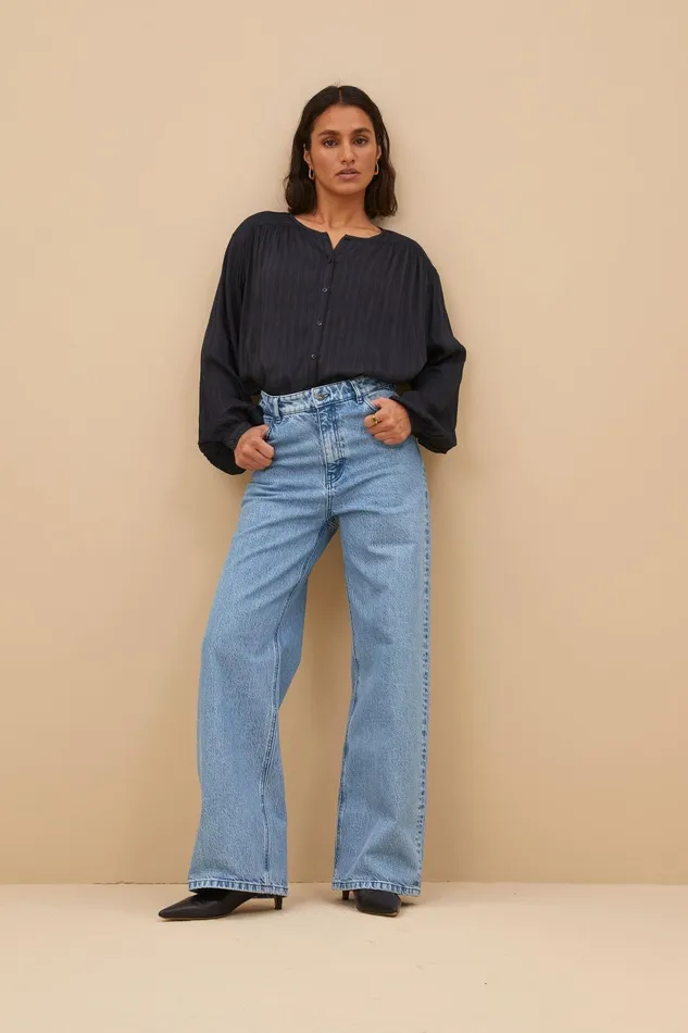 Women Lina Non Stretch Pants Light Denim Bybar Trousers Women Lina Non Stretch Pants Light Denim Bybar Trousers