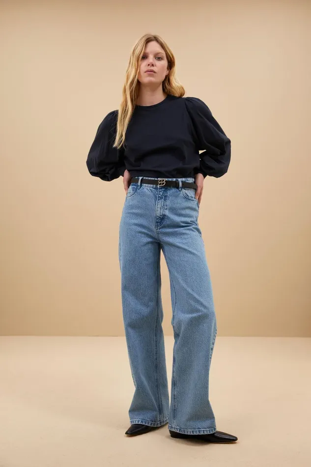 Women Lina Non Stretch Pants Light Denim Bybar Trousers Women Lina Non Stretch Pants Light Denim Bybar Trousers