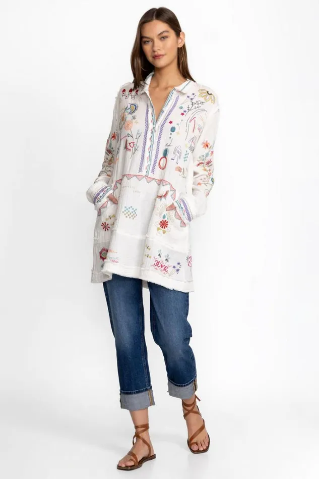 Women LITZY TUNIC Natural Johnny Was Tops